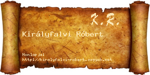 Királyfalvi Róbert névjegykártya