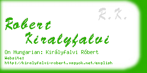robert kiralyfalvi business card